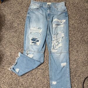 Free People CRVY Straight Distressed Jeans